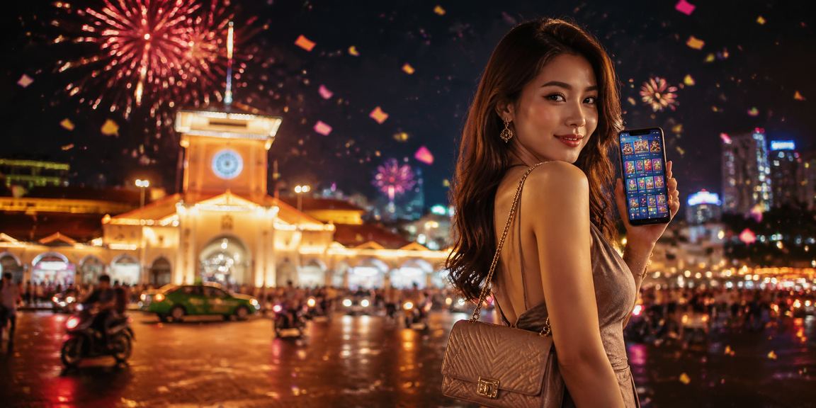 Màn hình hiển thị kết quả xổ số và thưởng tại sự kiện TP.HCM