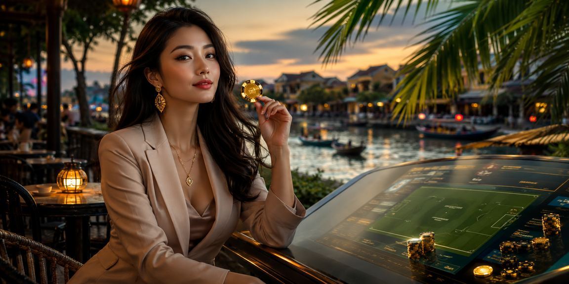 Người dùng tại Hội An liên hệ hỗ trợ khách hàng 4english qua điện thoại trong quán cà phê